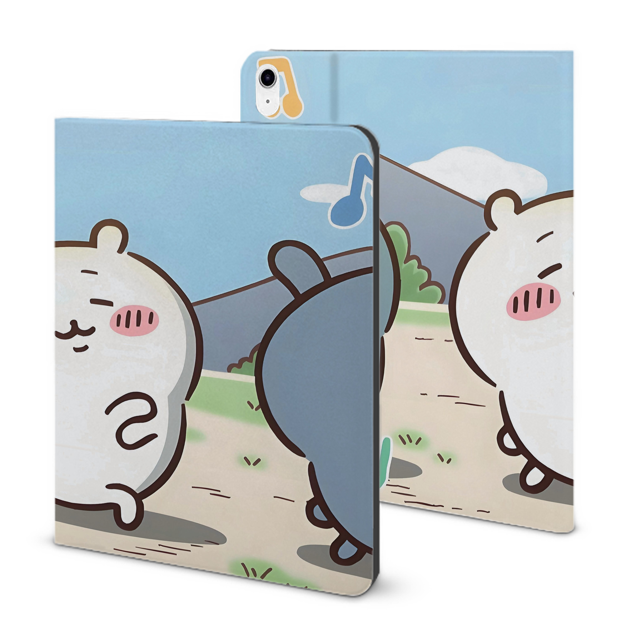 （画像用） ちいかわ Chii-kawa IPad ケース ブック型 PUレザー TPU 耐衝撃 軽量 薄型 ペン収納なし 全面保護 IPad 各モデル対応